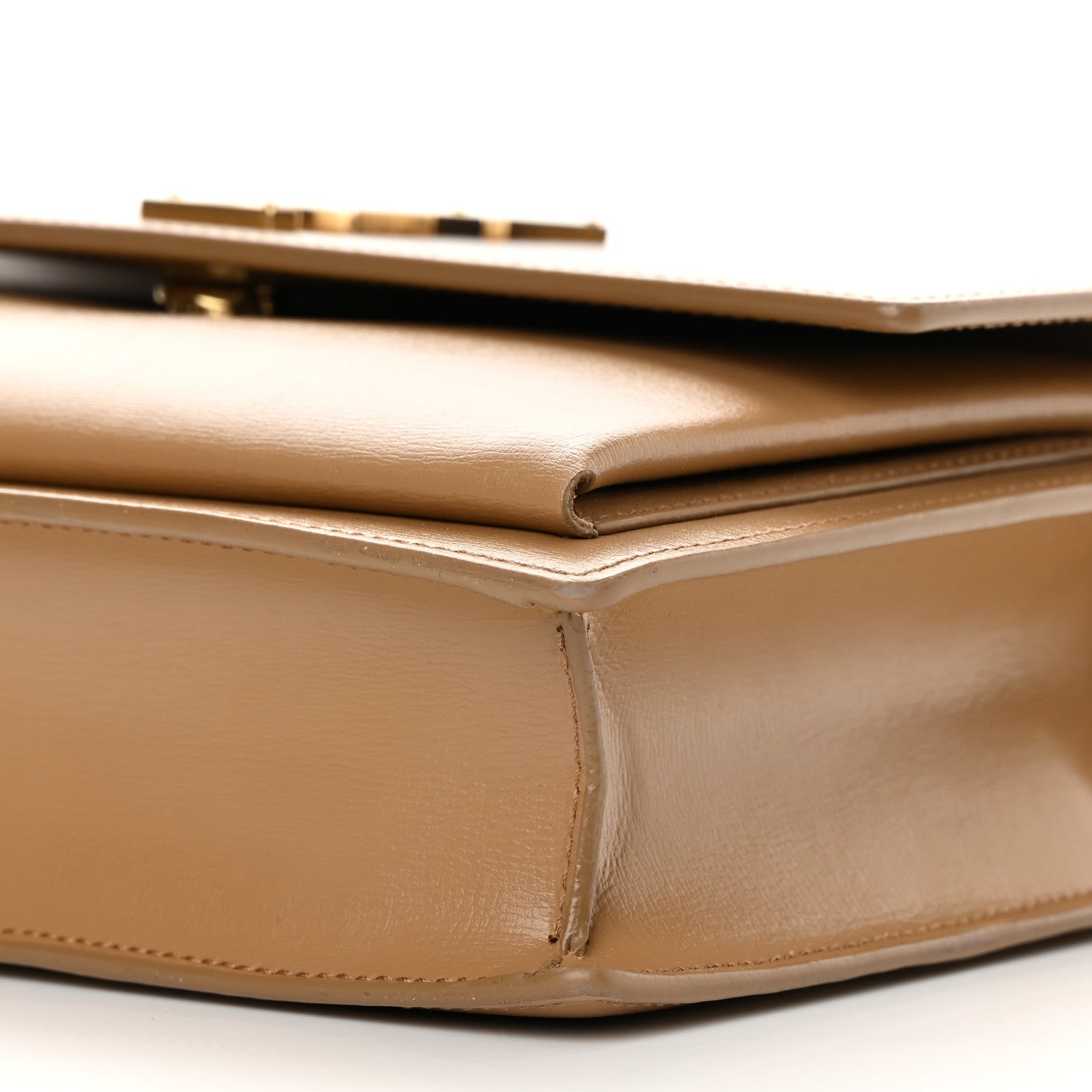 Saint Laurent Smooth Calfskin Medium Monogram Sunset Satchel Natural Tan 10 of 11
