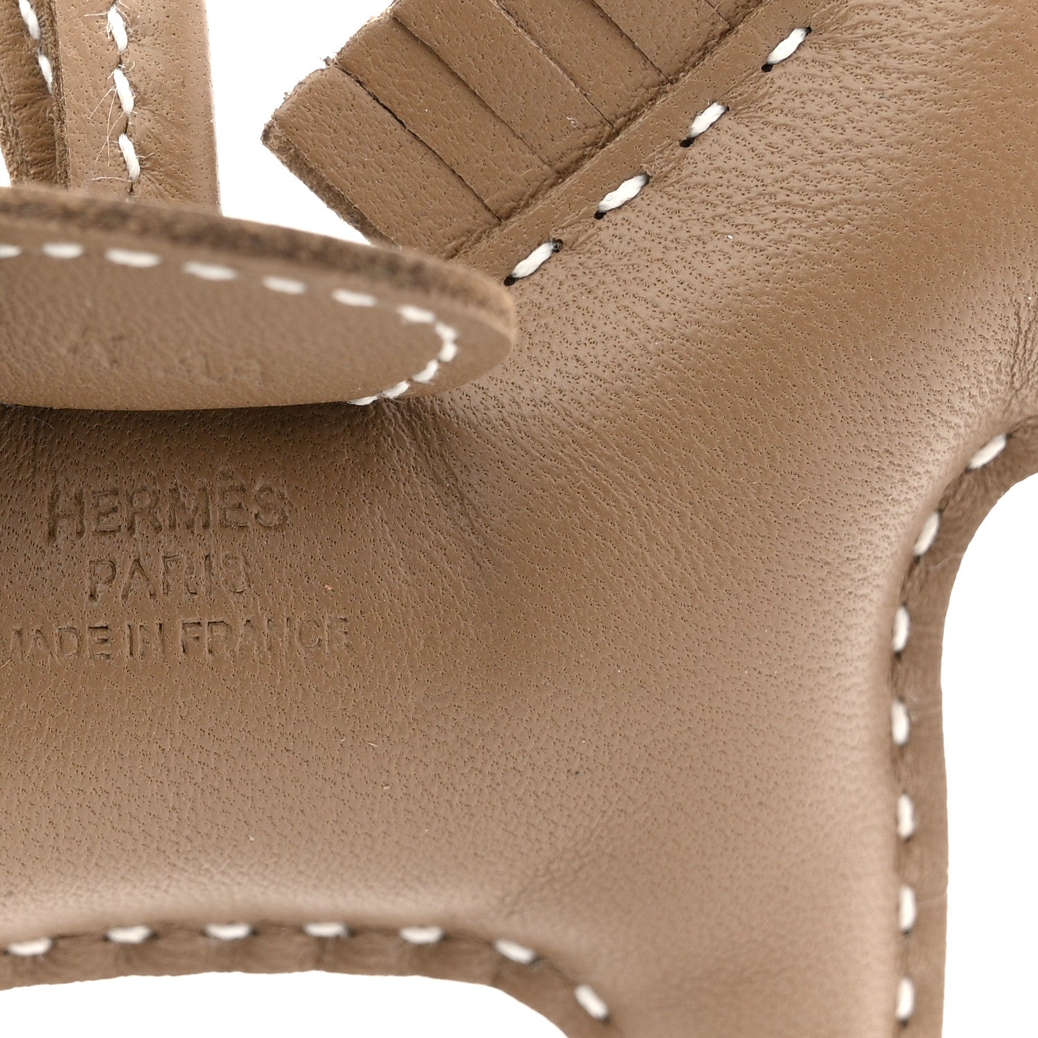 Hermes Milo Lambskin Grigri Rodeo Horse Bag Charm PM Etoupe 5 of 10