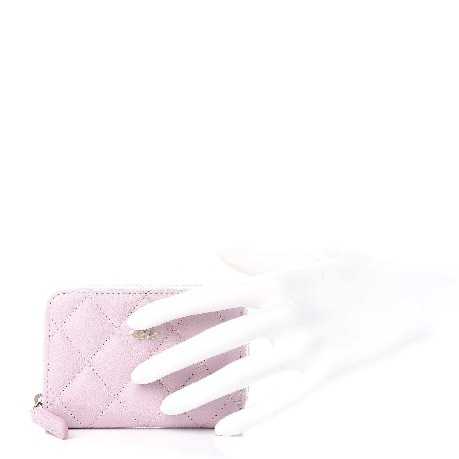 Chanel Caviar Quilted Zip Coin Purse Light Pink 2 of 8