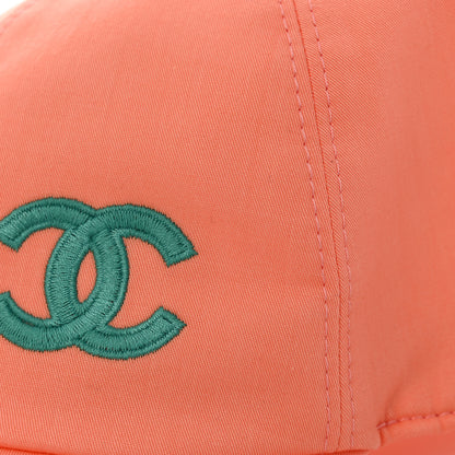 Chanel Cotton CC Cap Hat Orange Turquoise 9 of 10