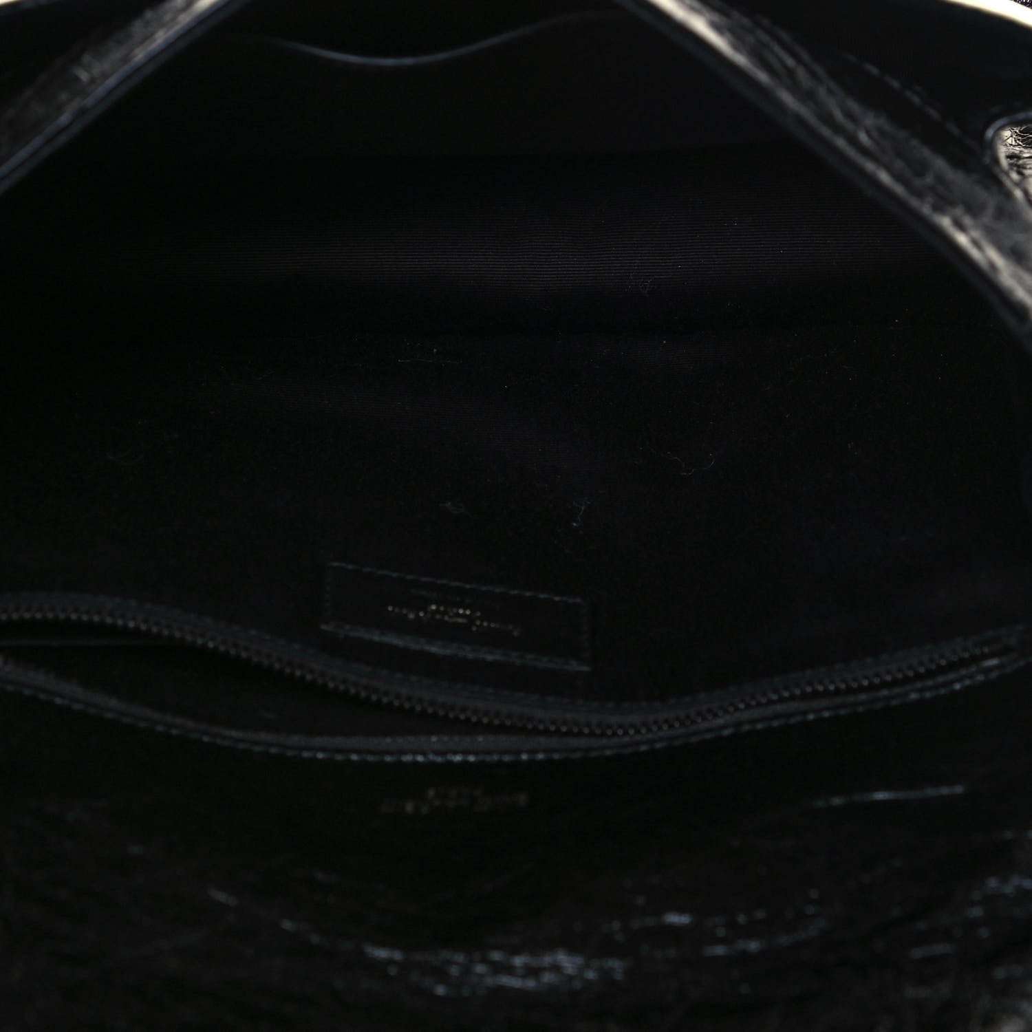 Saint Laurent Crinkled Calfskin Matelasse Monogram Medium Niki Chain Satchel Black 5 of 10