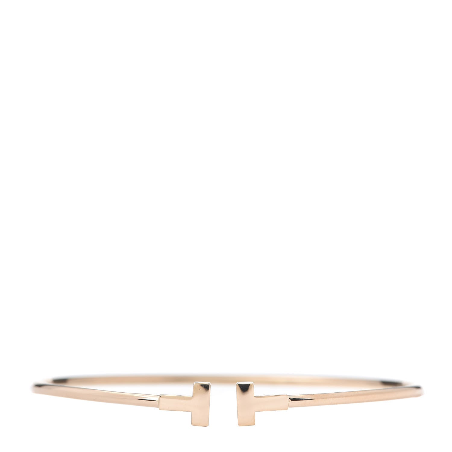 Tiffany 18K Rose Gold Narrow T Wire Bracelet 1 of 5
