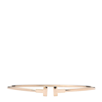 Tiffany 18K Rose Gold Narrow T Wire Bracelet 1 of 5