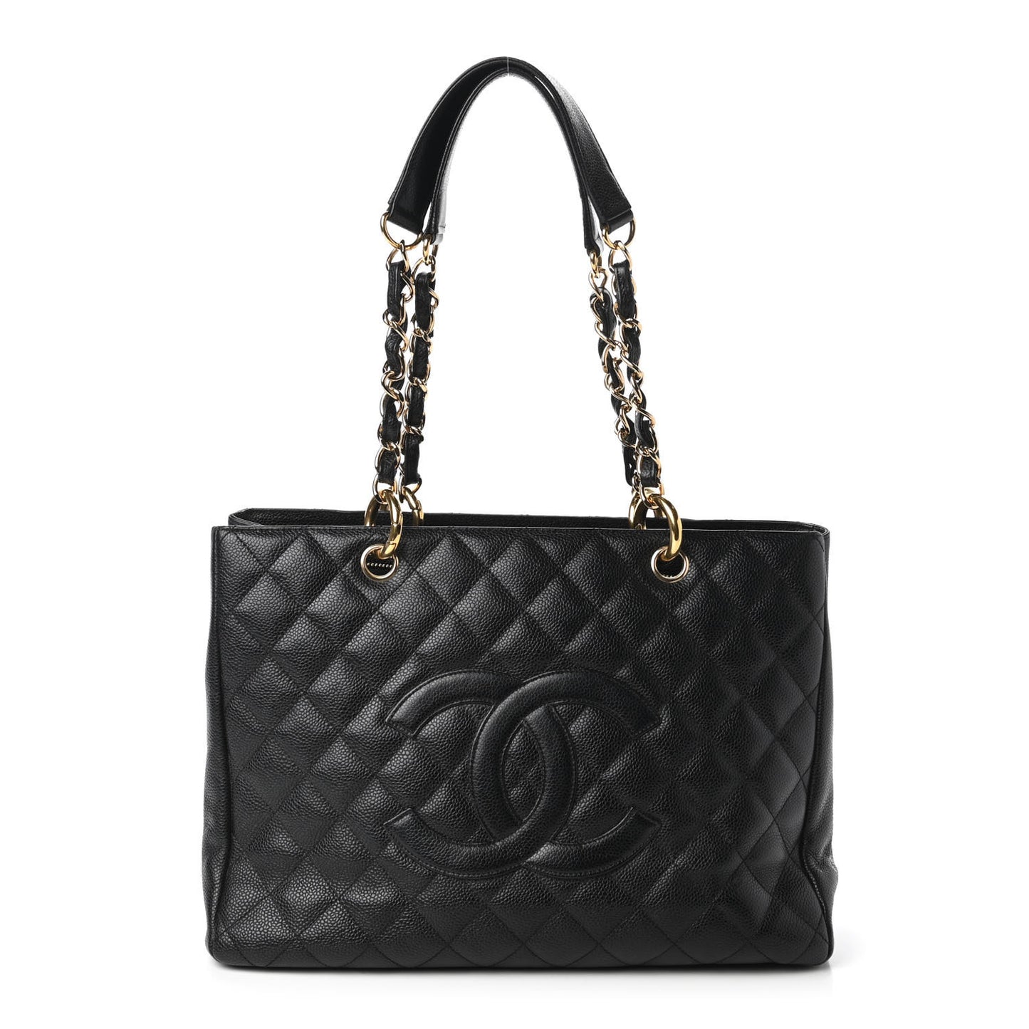 Caviar Quilted Grand Shopping Tote GST Black