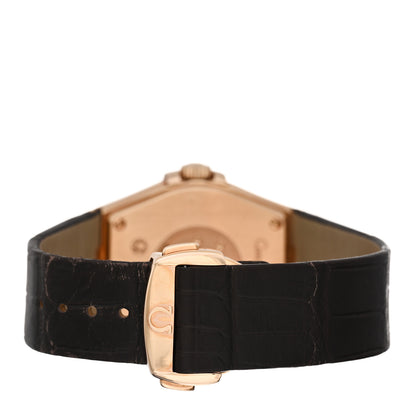 Omega 18K Red Gold Alligator Diamond 35mm Constellation Quartz Watch Brown 123.53.35.60.63.001 3 of 5