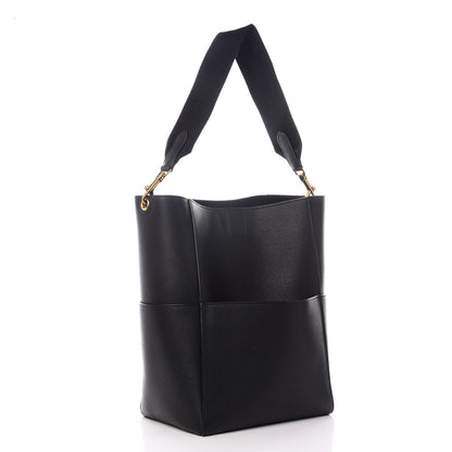 Celine Soft Grained Calfskin Sangle Bucket Bag Black 2 of 7