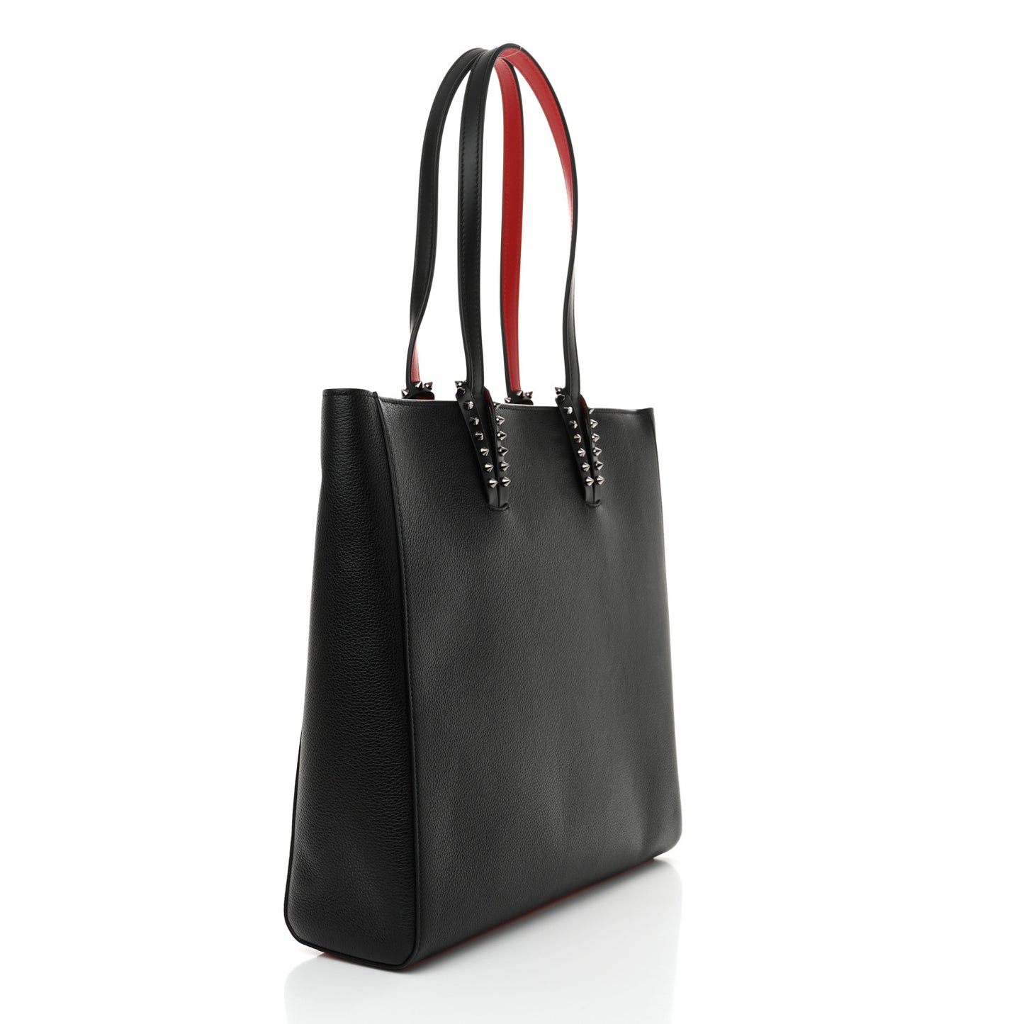 Calfskin Empire Spikes North South Cabata Tote Black