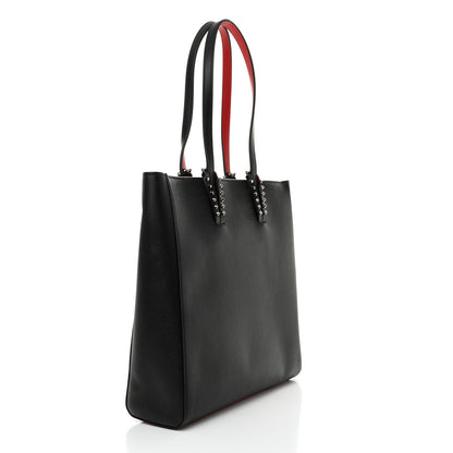 Christian Louboutin Calfskin Empire Spikes North South Cabata Tote Black 3 of 10