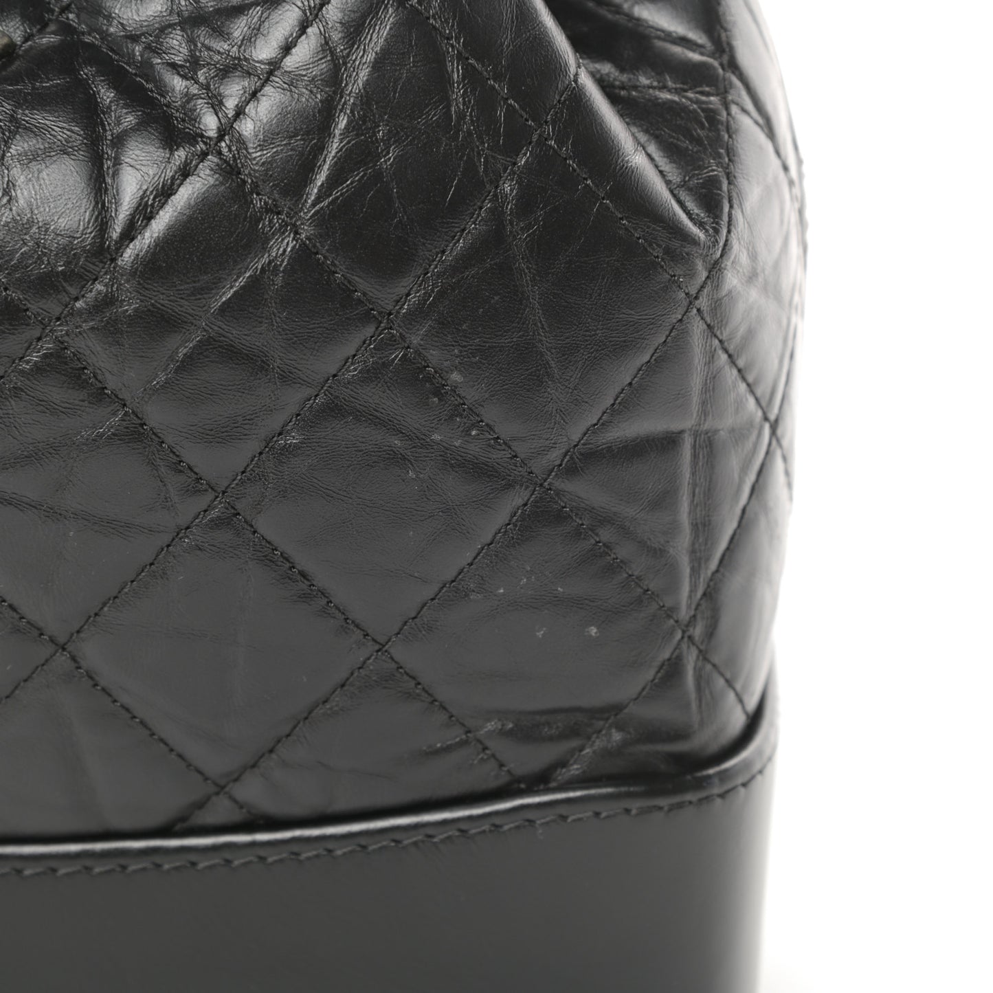 Aged Calfskin Quilted Small Gabrielle Backpack Black