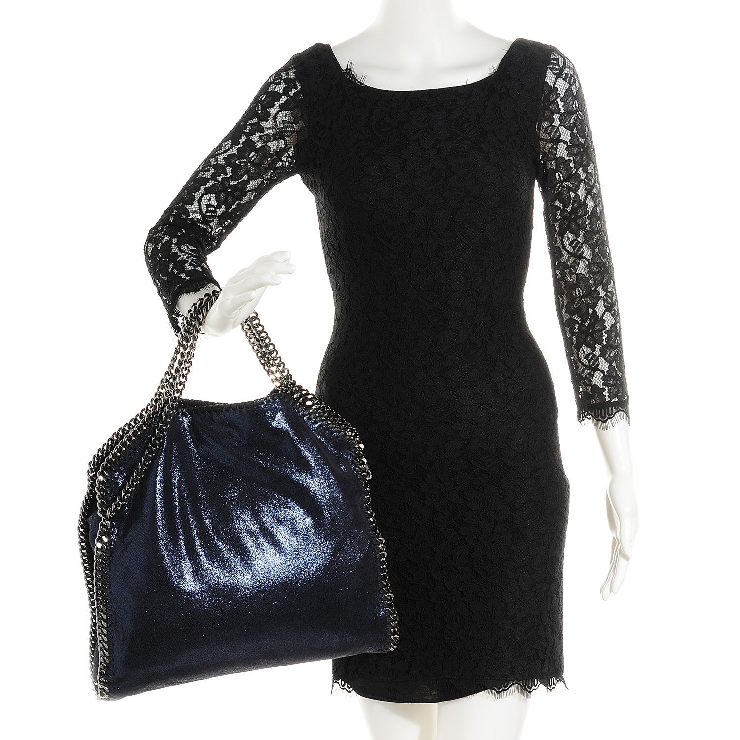 Stella McCartney Faux Leather Falabella Shaggy Deer Fold Over Tote Ink 4 of 11