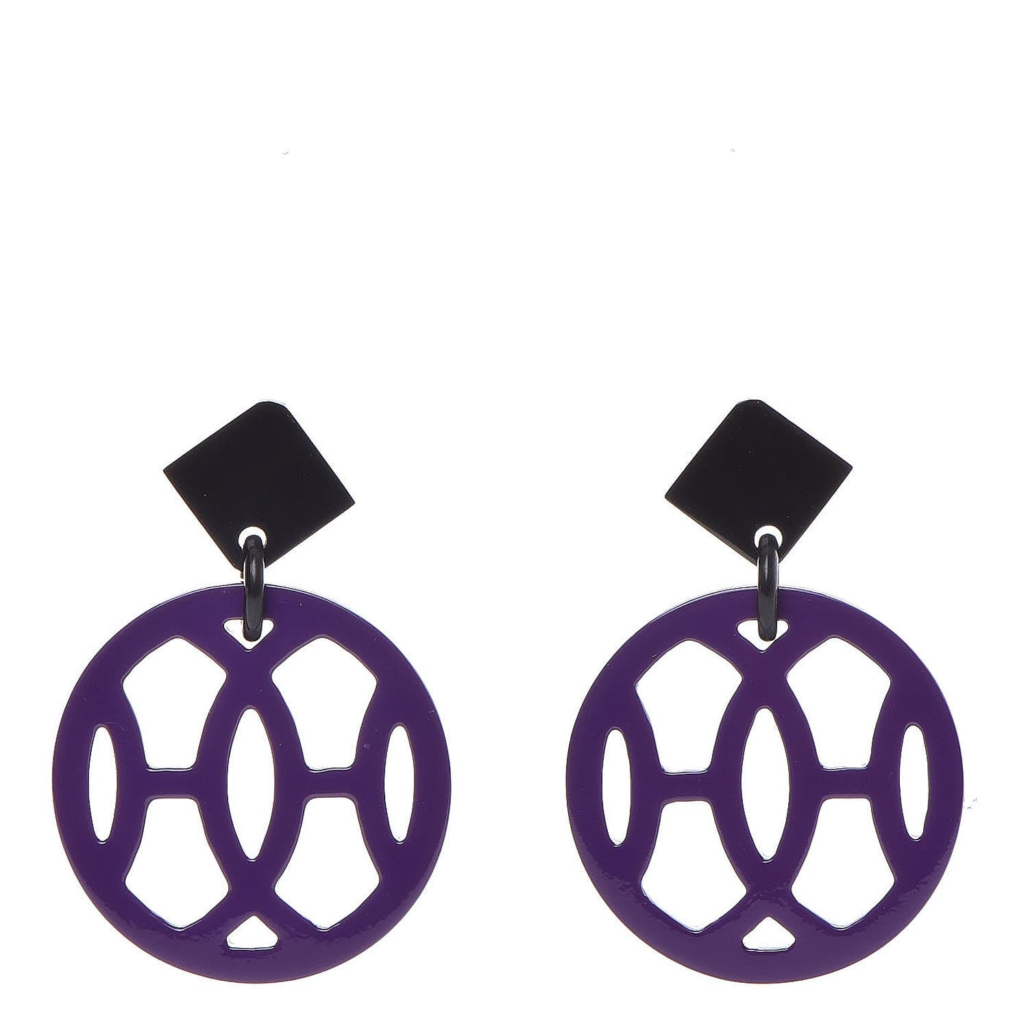 Hermes Buffalo Horn Lacquer Hava Earrings Purple 1 of 5