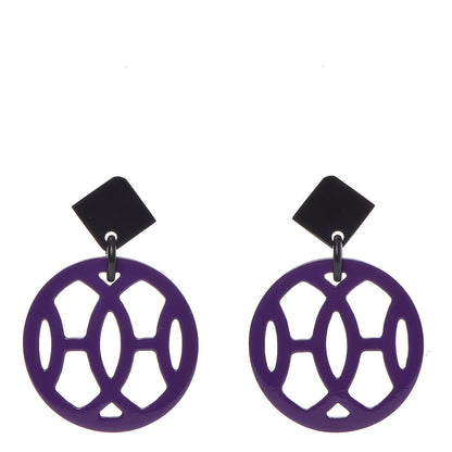 Hermes Buffalo Horn Lacquer Hava Earrings Purple 1 of 5