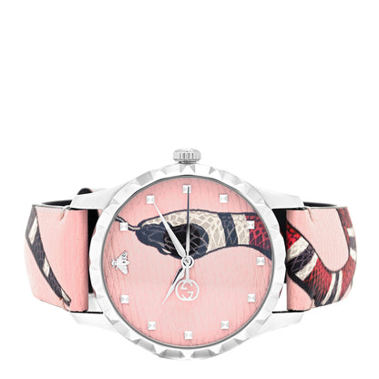 Gucci Stainless Steel Calfskin 38mm Le Marche Des Merveilles Snake Quartz Watch Pink 2 of 5