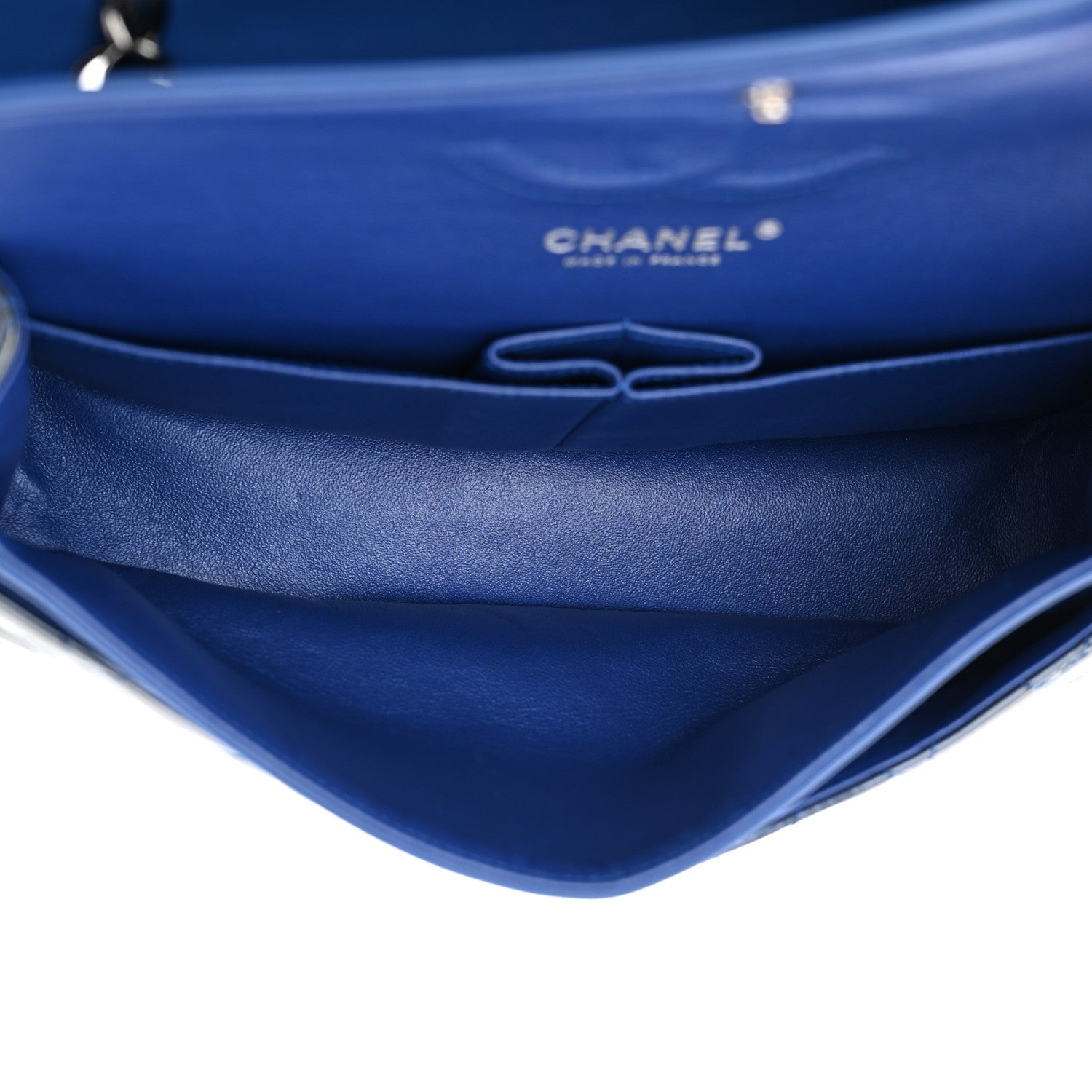 Chanel Patent Quilted Medium Double Flap Blue 5 of 12