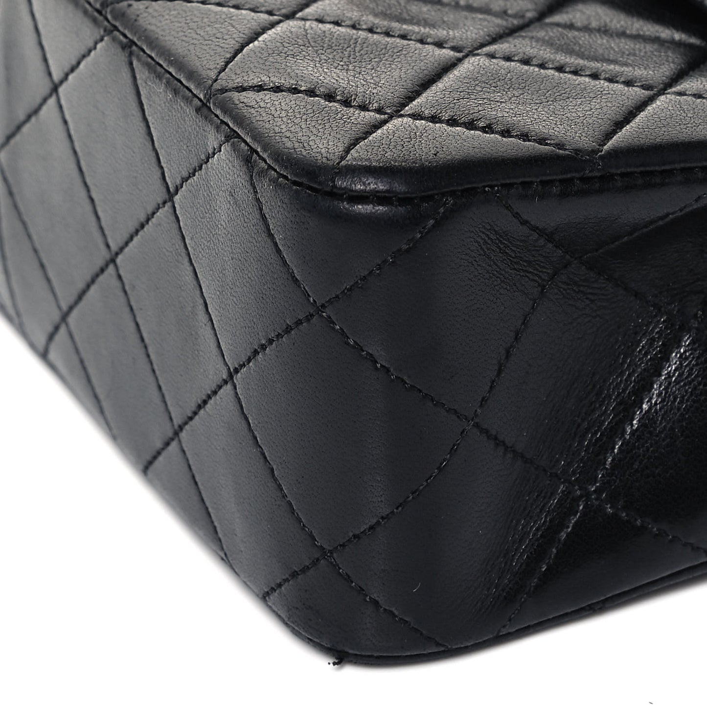 Lambskin Quilted Small Single Flap Black