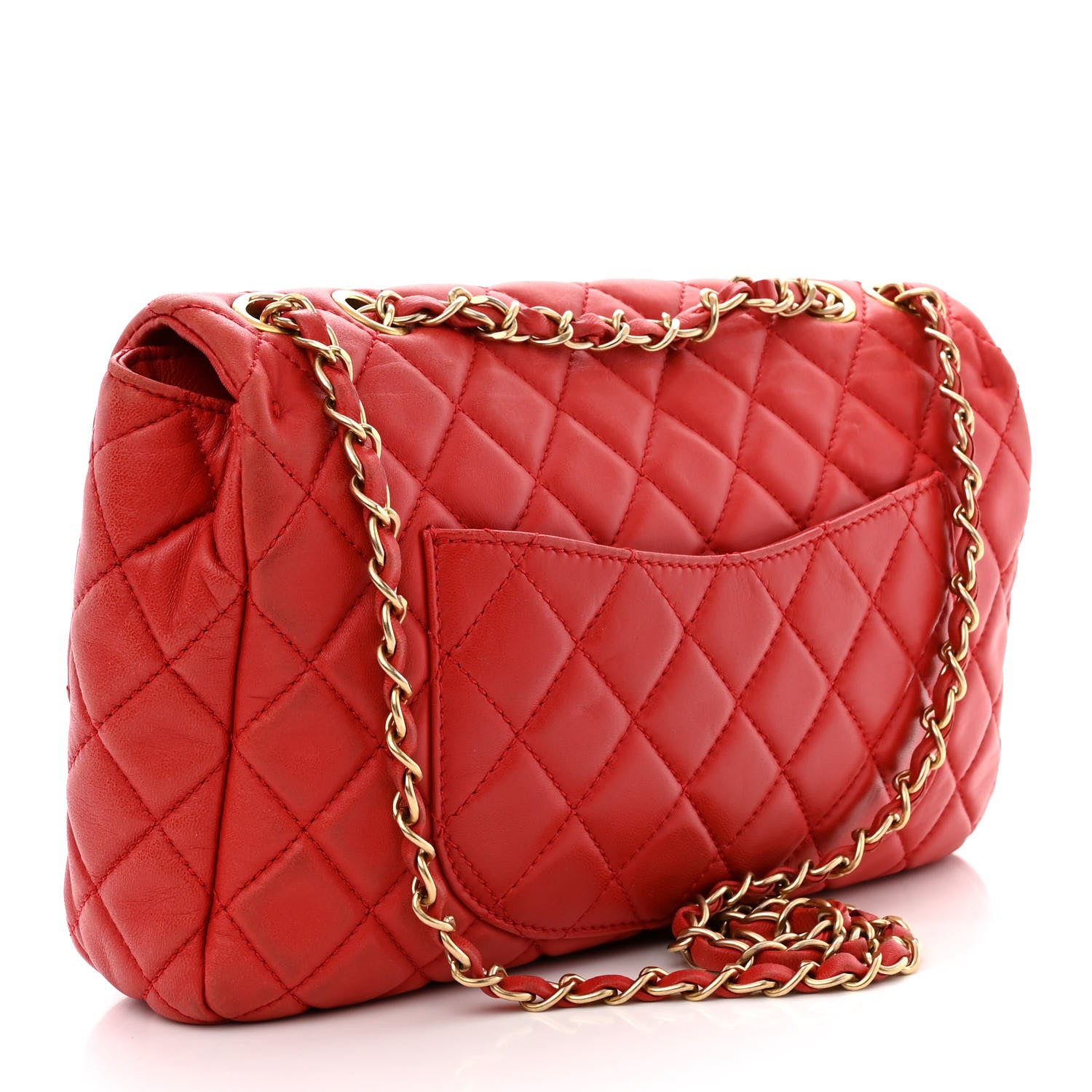 Chanel Lambskin Quilted Now and Forever Flap Red 3 of 12