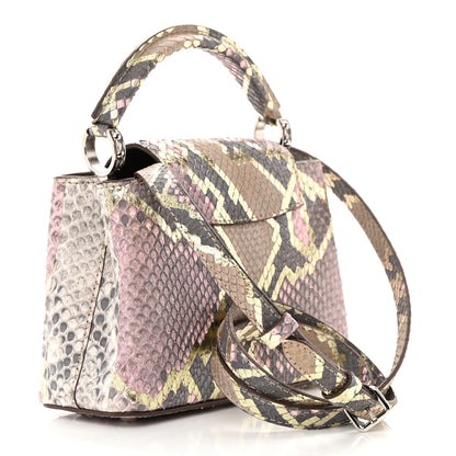 Louis Vuitton Metallic Snakeskin Capucines Mini Dore 3 of 15
