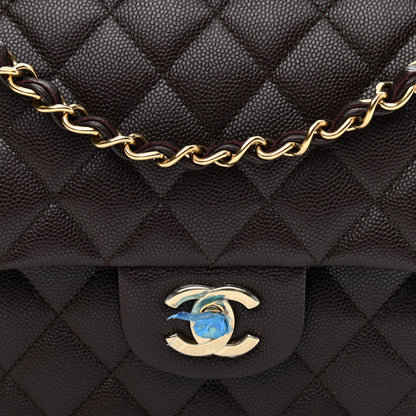 Chanel Caviar Quilted Medium Double Flap Dark Brown 7 of 9