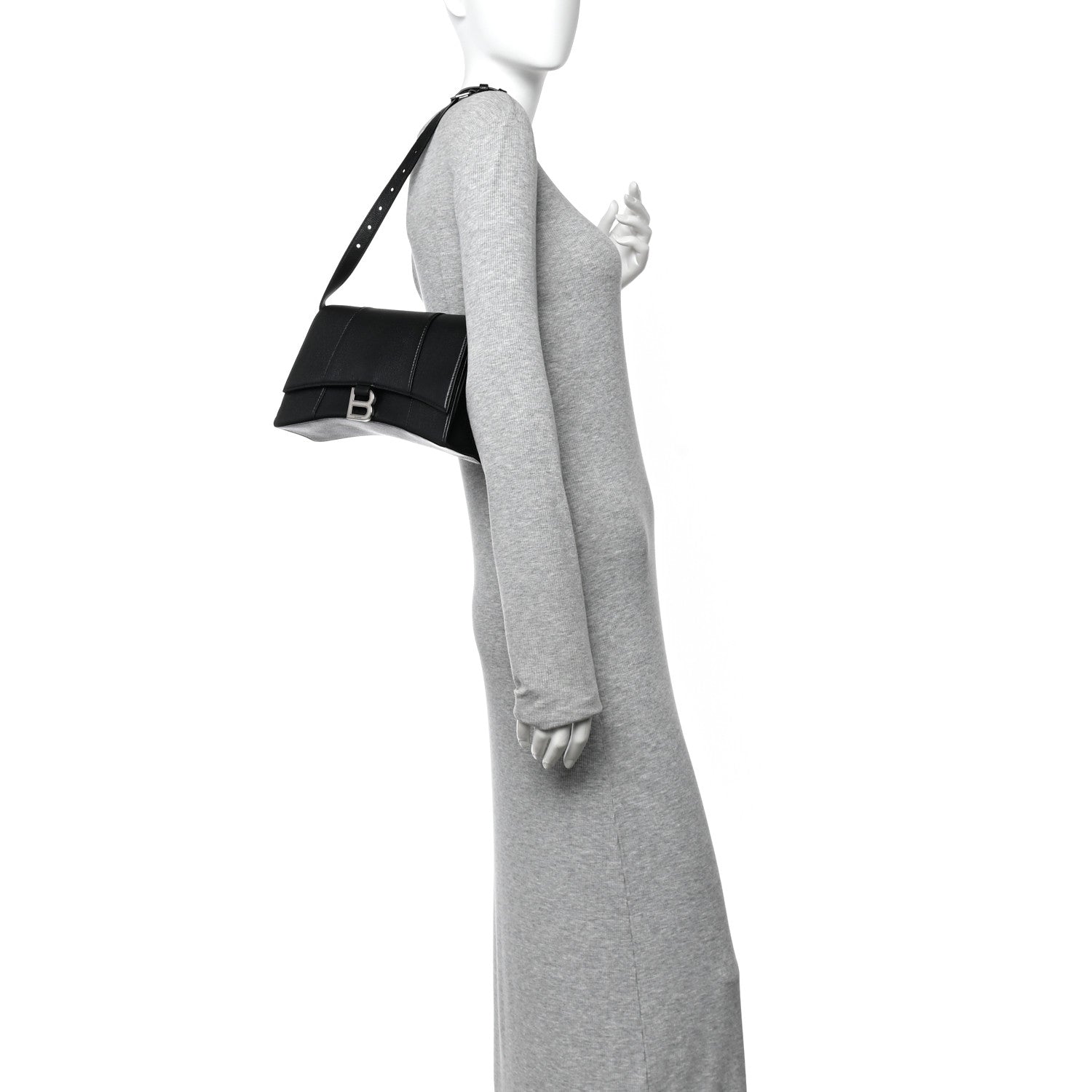 Balenciaga Grained Calfskin Small Hourglass Sling Shoulder Bag Black 2 of 14