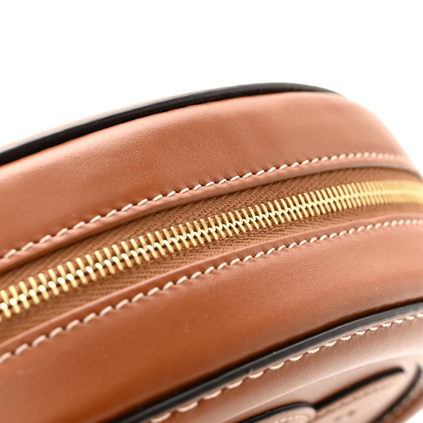 Smooth Calfskin Cuir Small Triomphe Oval Crossbody Purse Tan