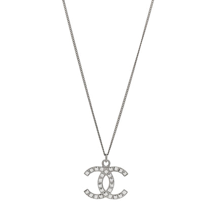 Chanel Baguette Crystal CC Necklace Silver 1 of 4