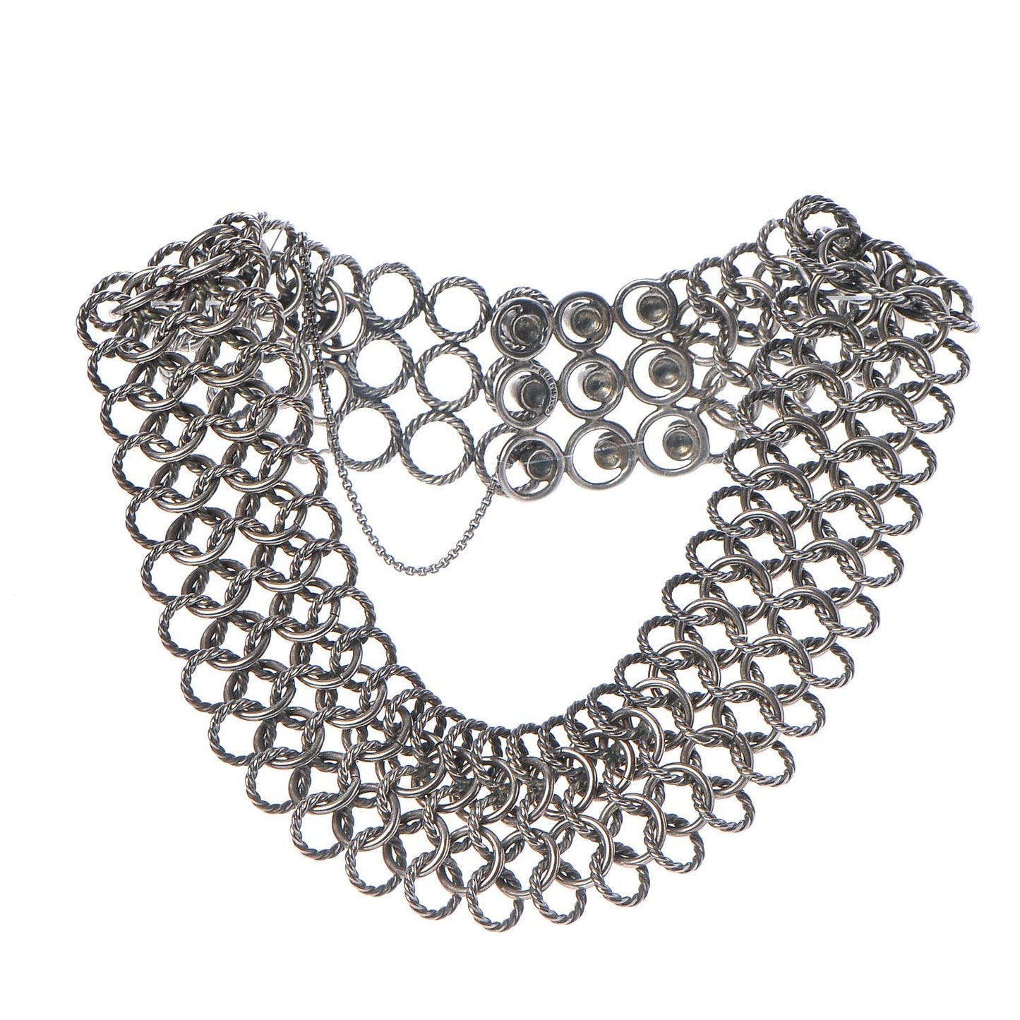 Sterling Silver 18K Yellow Gold Chainmail Collar Necklace