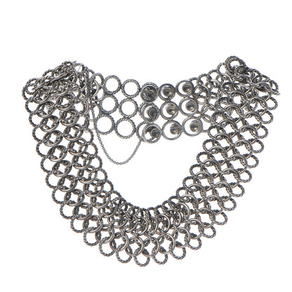 David Yurman Sterling Silver 18K Yellow Gold Chainmail Collar Necklace 3 of 5