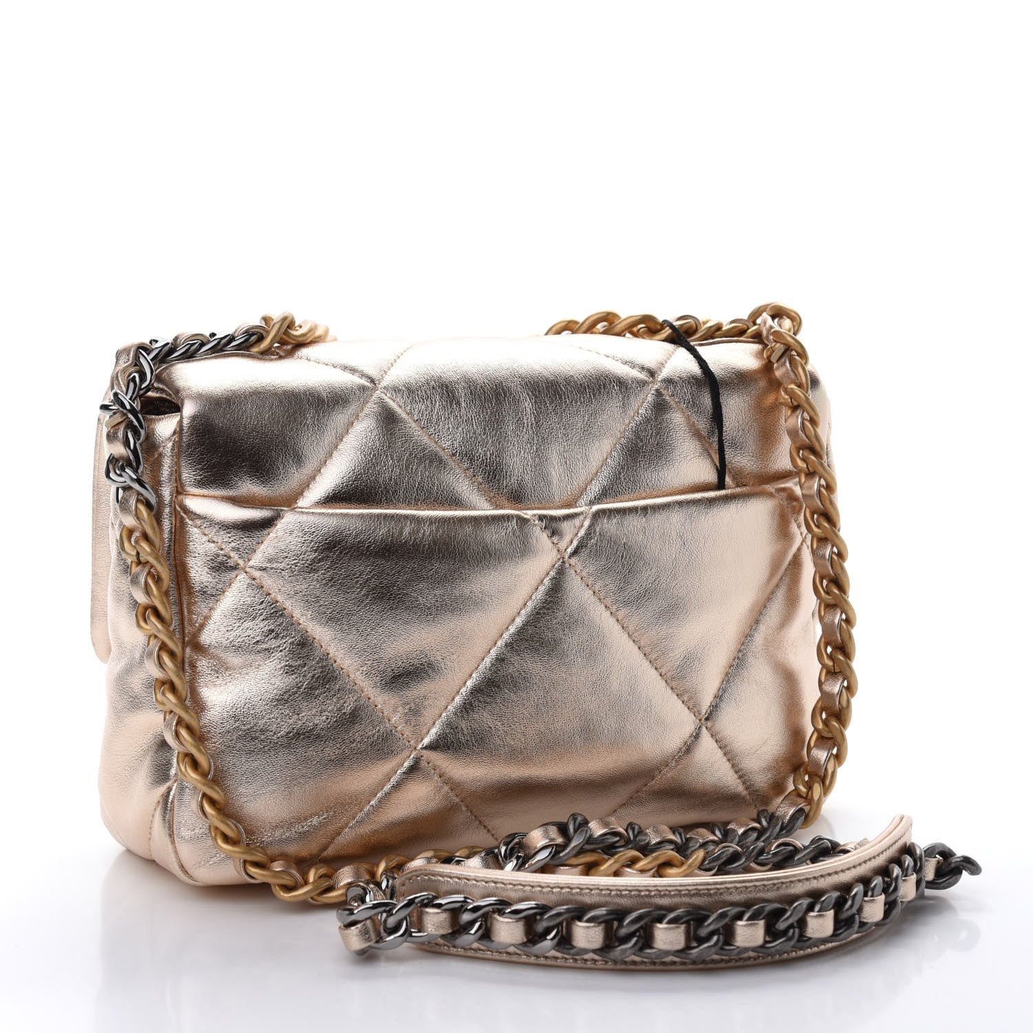 Chanel Metallic Lambskin Quilted Medium Chanel 19 Flap Gold 3 of 11