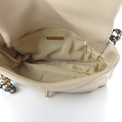 Chanel Lambskin Quilted Large 19 Flap Beige 5 of 11