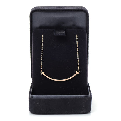 Tiffany 18K Rose Gold Small T Smile Pendant Necklace 6 of 6