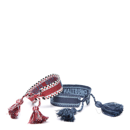 Christian Dior Woven Cotton J'Adior Friendship Bracelet Set Red Blue 2 of 3