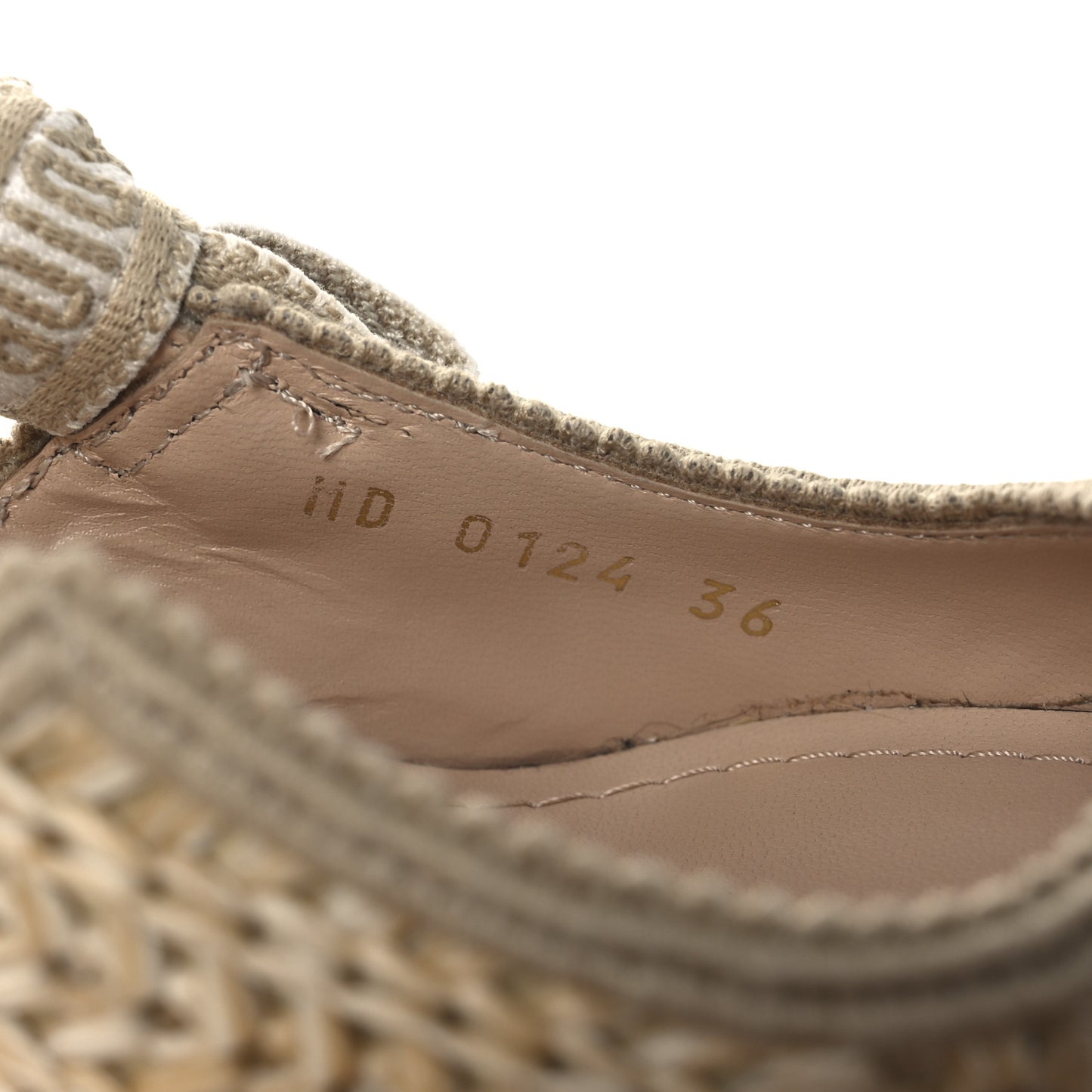 Raffia Embroidered J'Adior Slingback 65mm Pumps 36 Taupe