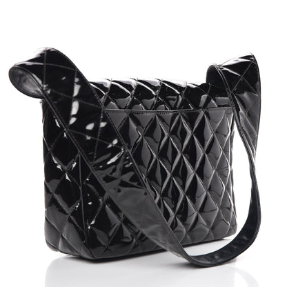 Chanel Patent Quilted Shoulder Flap Bag Black 3 of 21