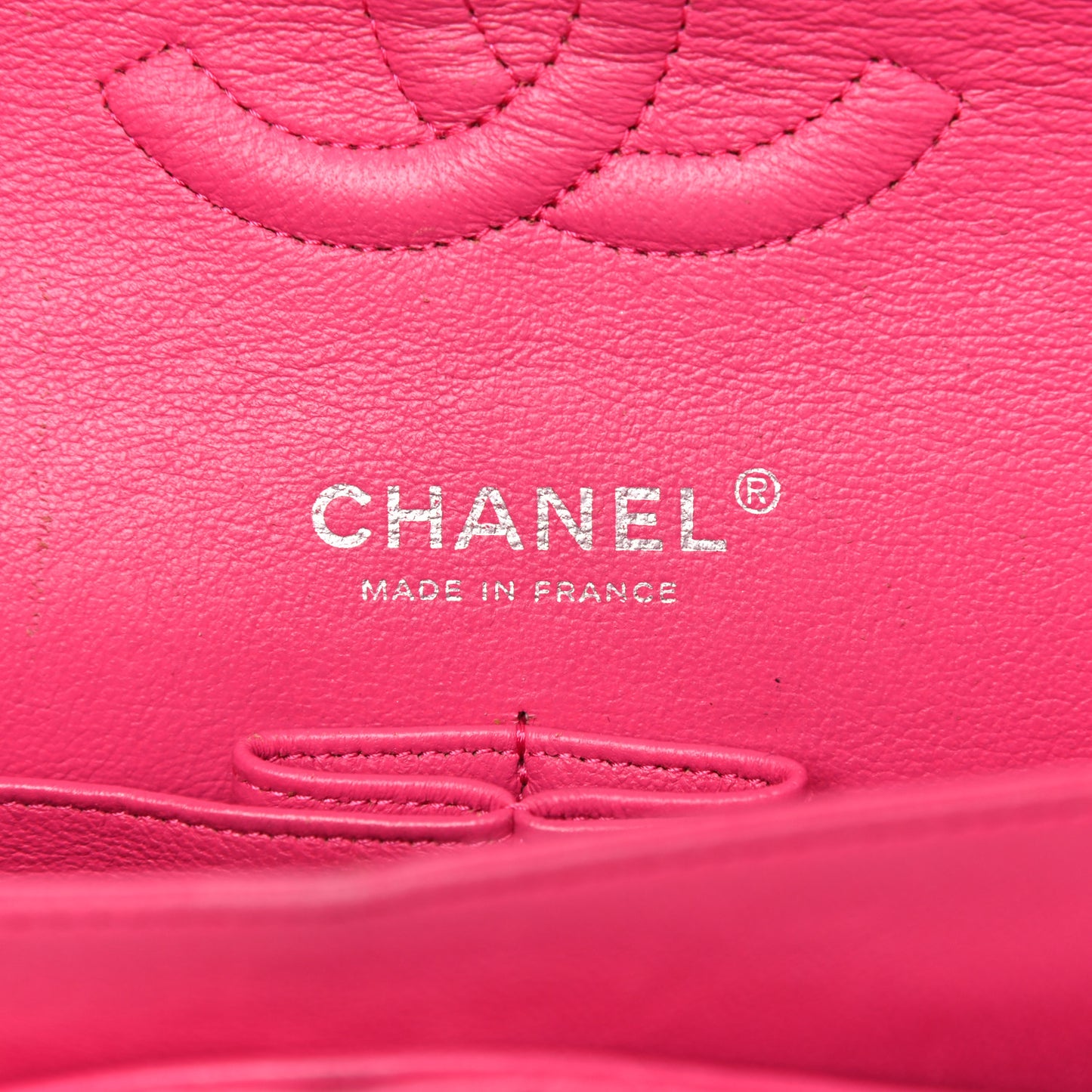 Lambskin Quilted Medium Double Flap Dark Pink