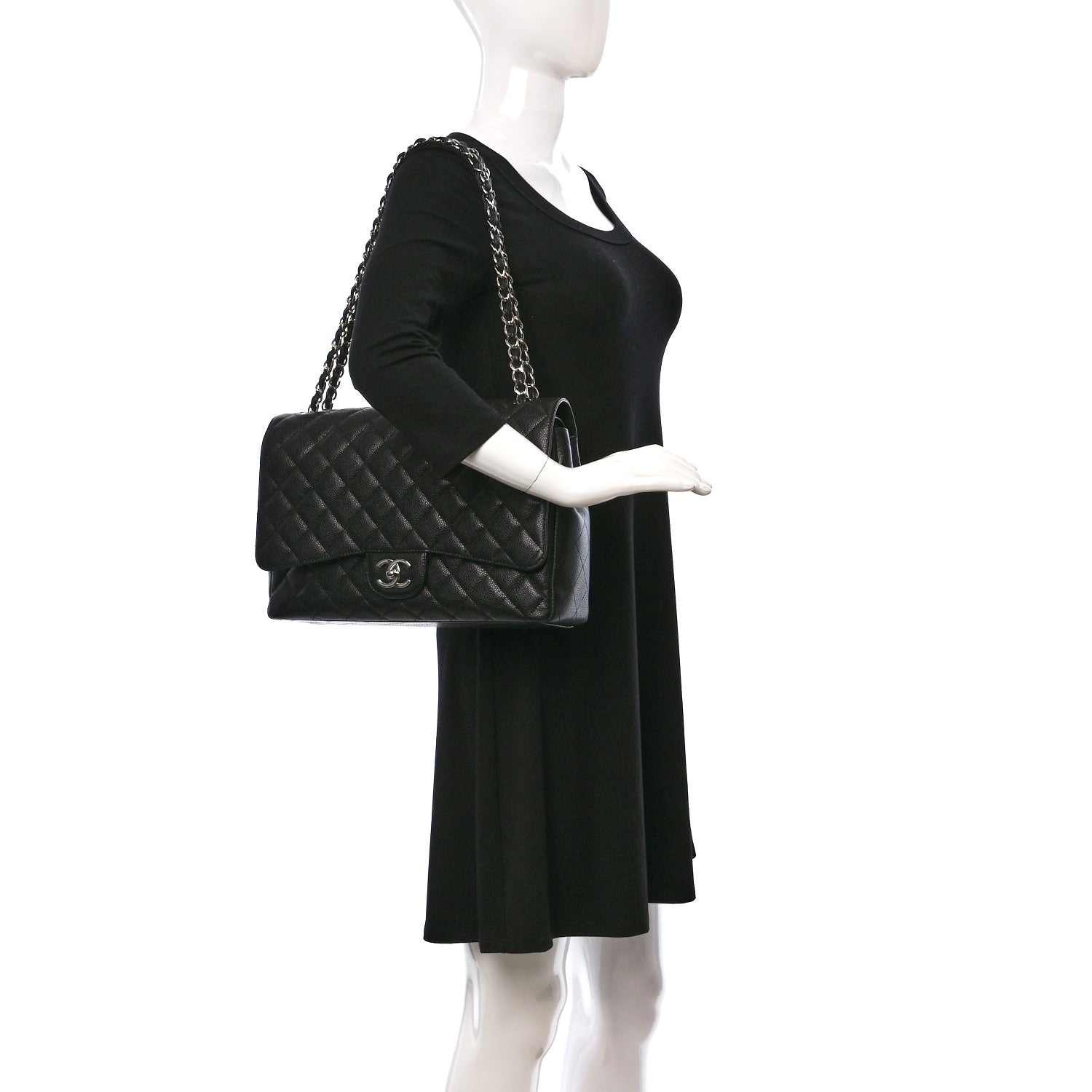 Chanel Caviar Quilted Maxi Double Flap Black 2 of 9