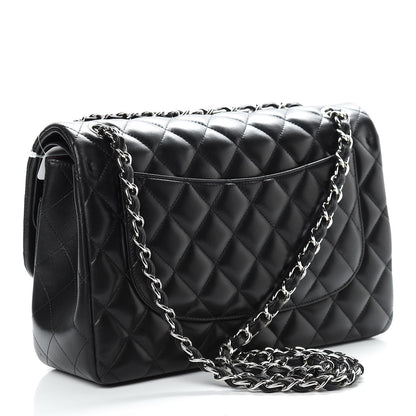 Chanel Lambskin Quilted Jumbo Double Flap Black 4 of 13