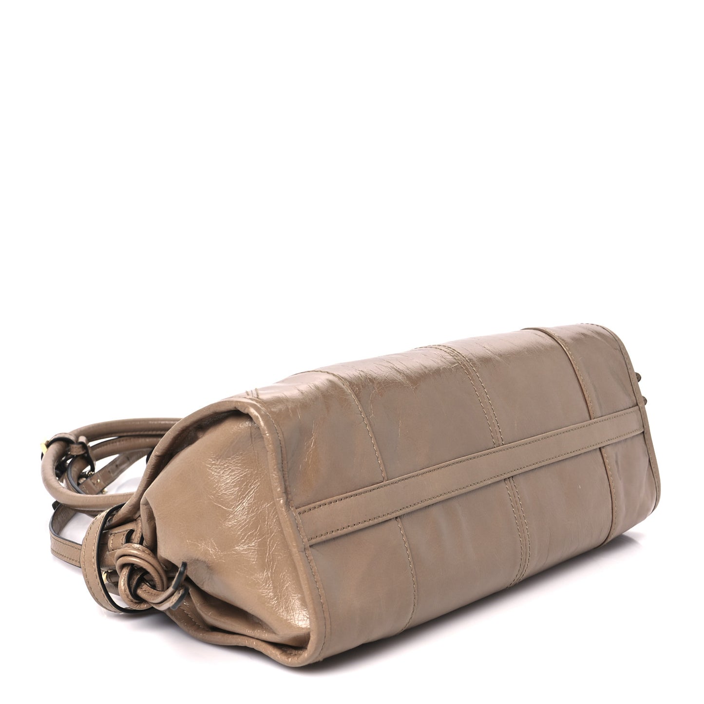 Glossy Calfskin Triangle Medium Bonnie Shoulder Bag Cameo