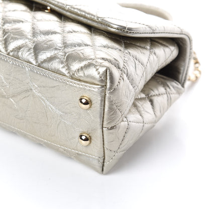 Chanel Metallic Aged Calfskin Quilted Mini Coco Handle Flap Silver 10 of 10