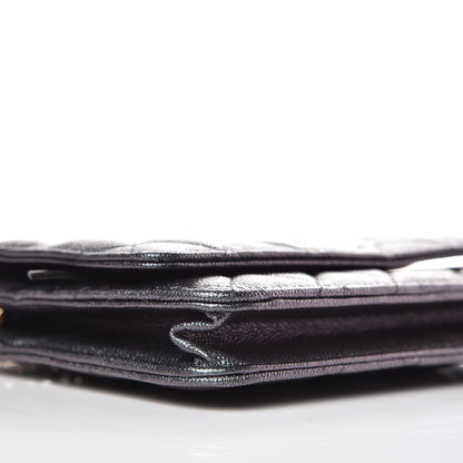 Chanel Iridescent Caviar Quilted Wallet On Chain WOC Black 10 of 12