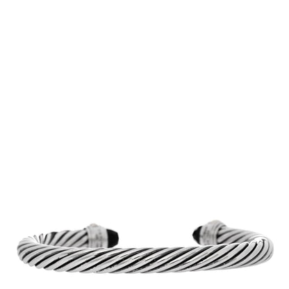 David Yurman Sterling Silver 14K Yellow Gold Black Onyx 7mm Cable Classics Bracelet 2 of 3