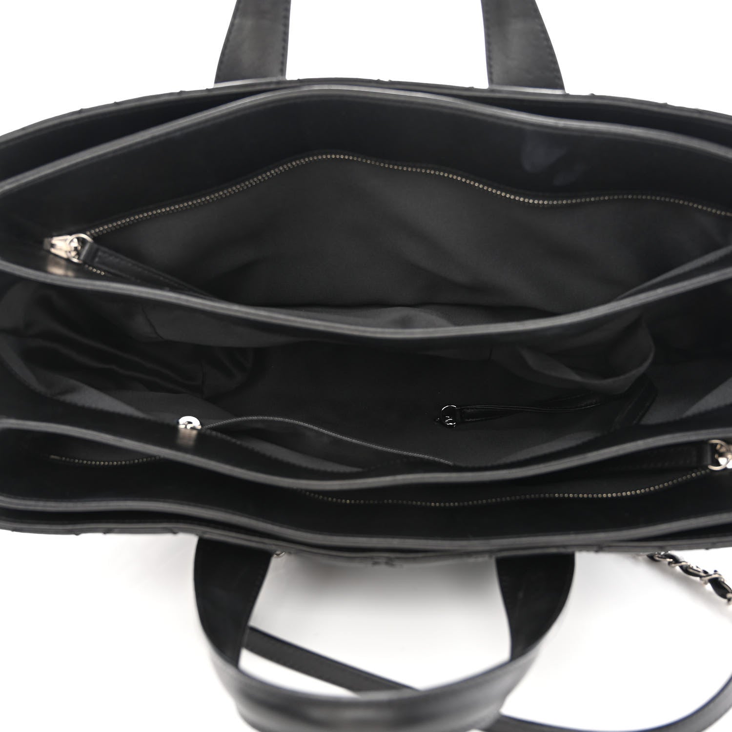 Chanel Lambskin Quilted Large Easy Carry Shopping Tote Black 5 of 11