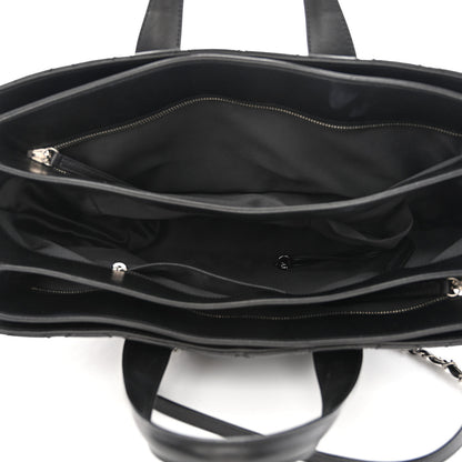 Chanel Lambskin Quilted Large Easy Carry Shopping Tote Black 5 of 11