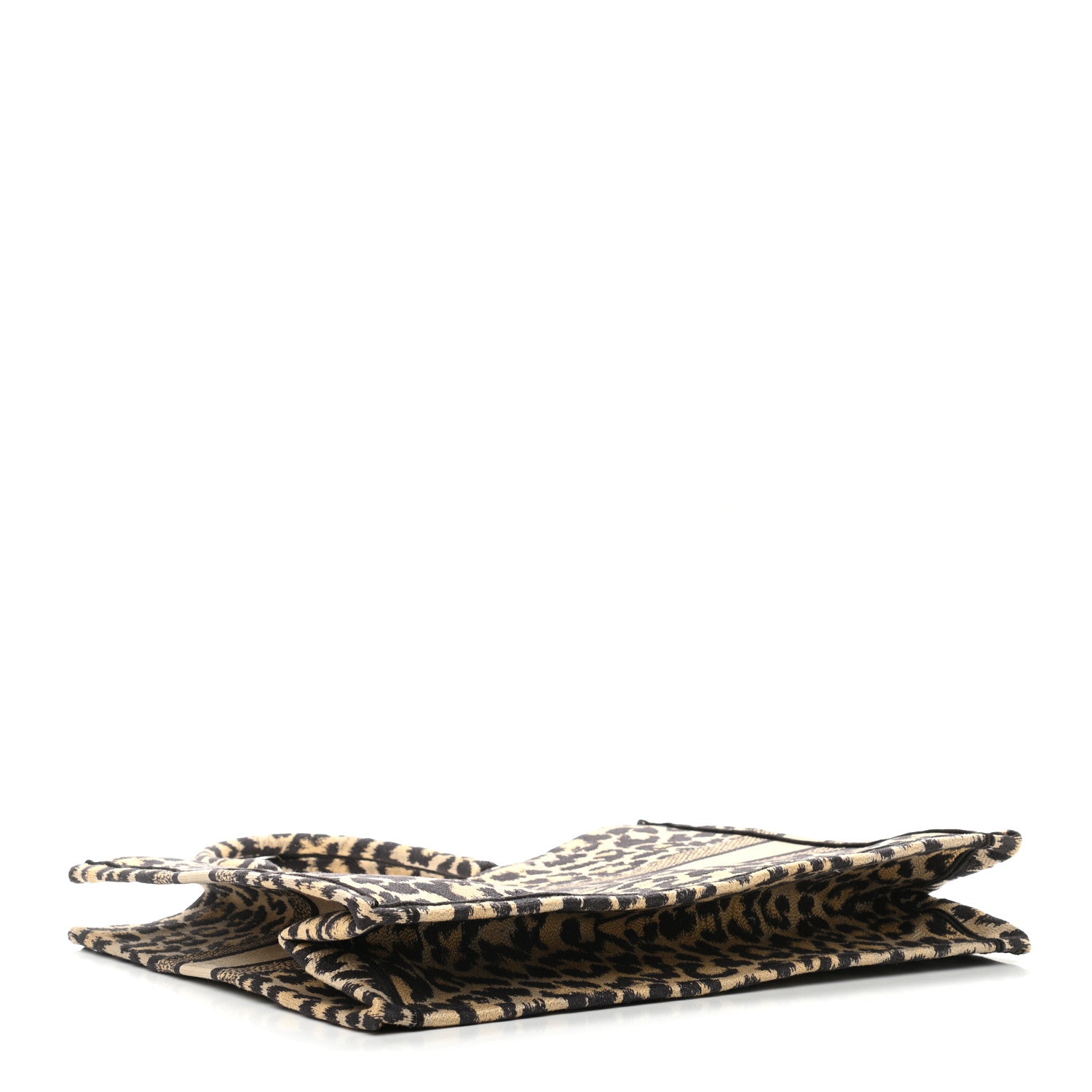 Christian Dior Canvas Mizza Embroidered Large Leopard Book Tote Beige 4 of 9