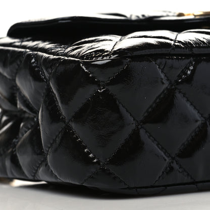 Chanel Shiny Crumpled Calfskin Quilted Small Wavy CC Hobo Black 9 of 10