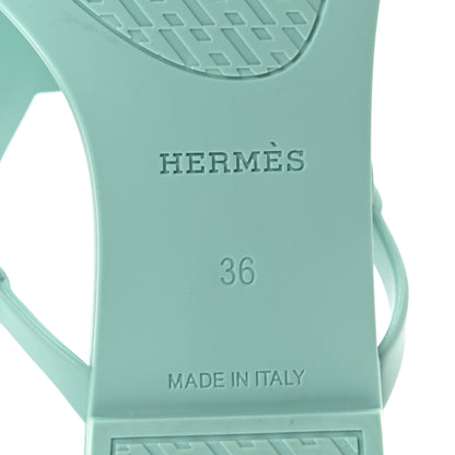 Hermes Rubber Womens Egerie Sandals 36 Vert Embrun 7 of 8