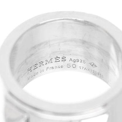 Hermes Sterling Silver Collier De Chien CDC Ring 50 5.25 5 of 6