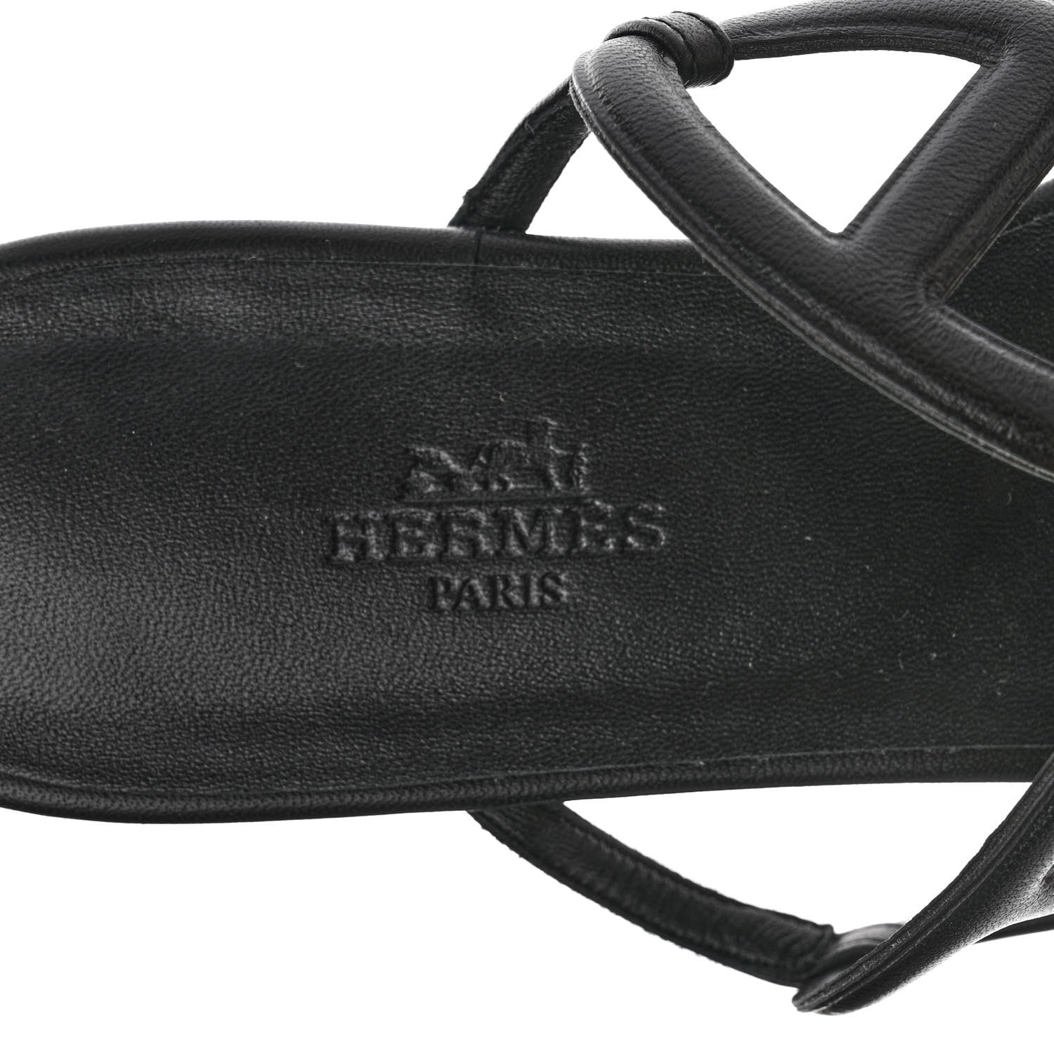 Hermes Nappa Womens Beach Sandals 36.5 Black 7 of 9