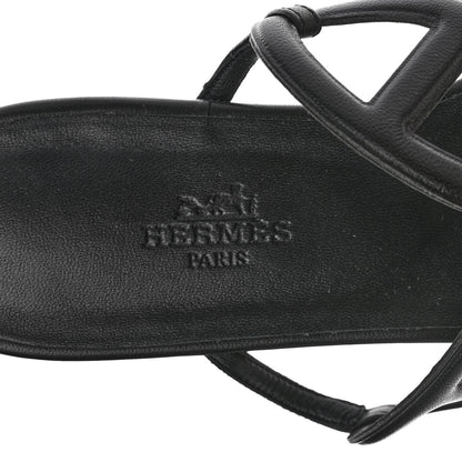 Hermes Nappa Womens Beach Sandals 36.5 Black 7 of 9