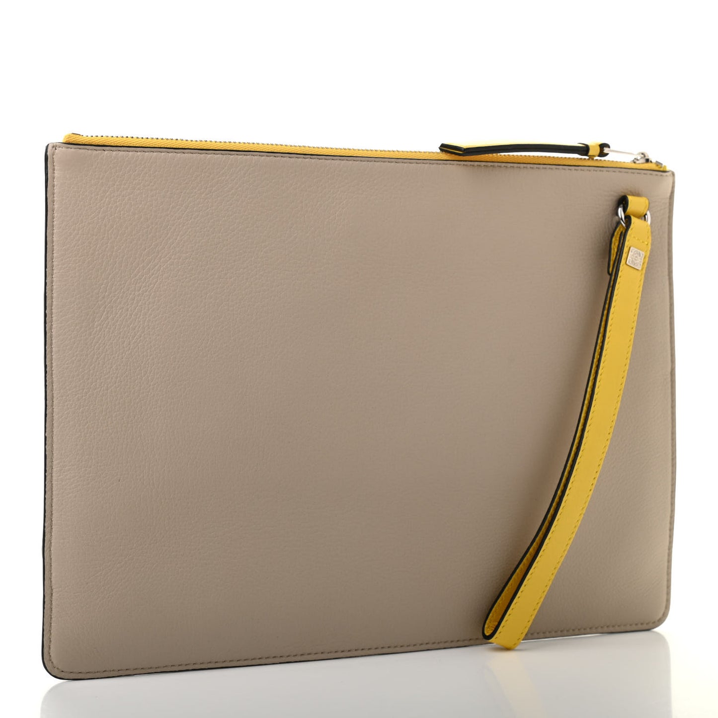 Calfskin Medium Puzzle Flat Pouch Yellow
