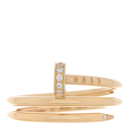 Cartier 18K Yellow Gold Diamond Double Juste Un Clou Ring 53 6.5 1 of 5